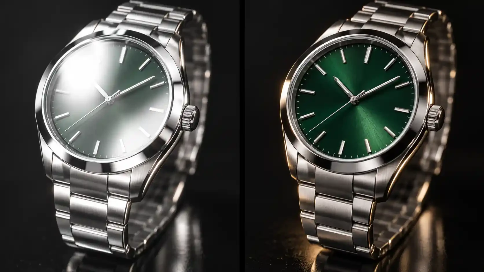 Watch lighting and reflection comparison