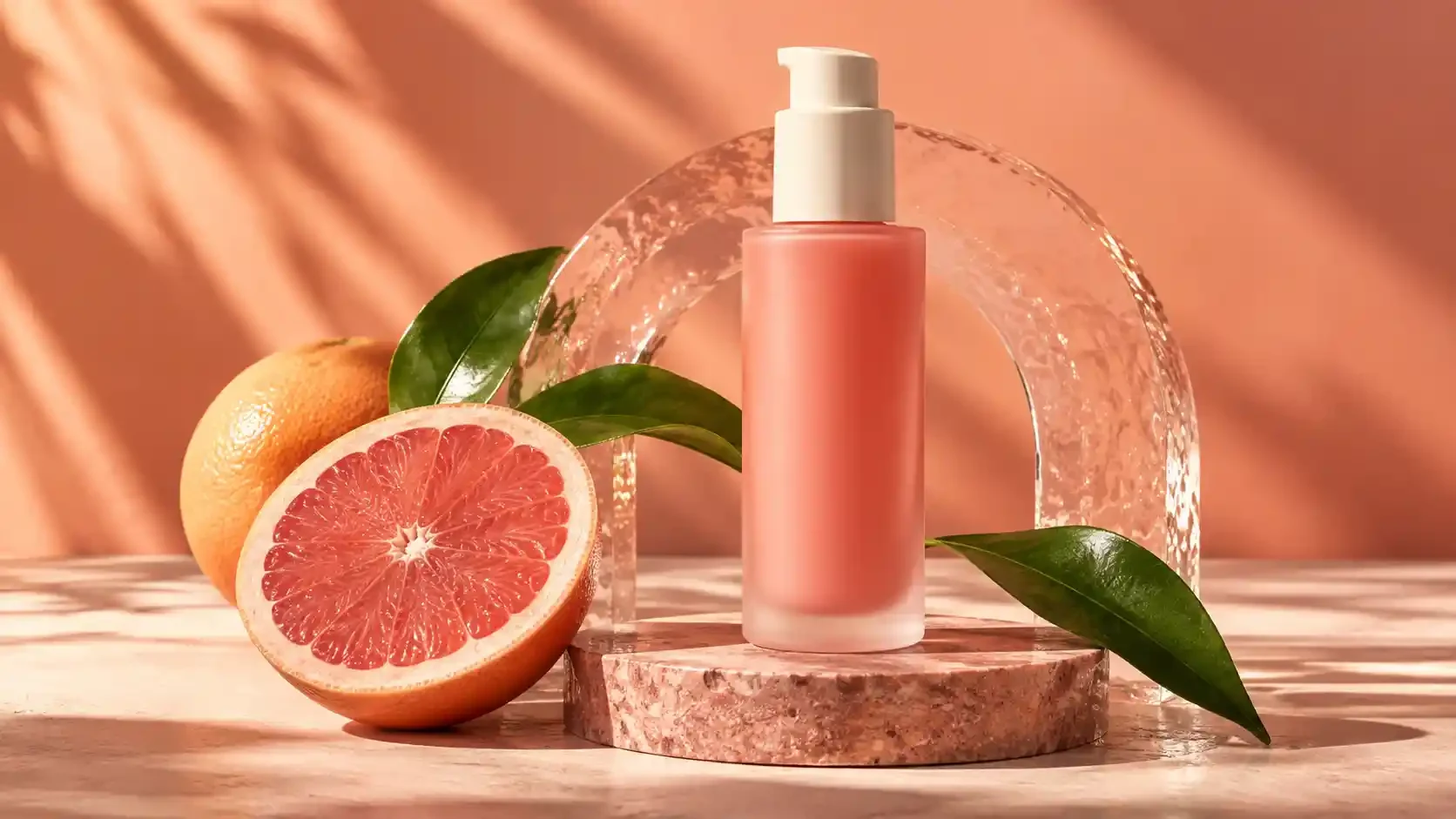 Skincare product with citrus props