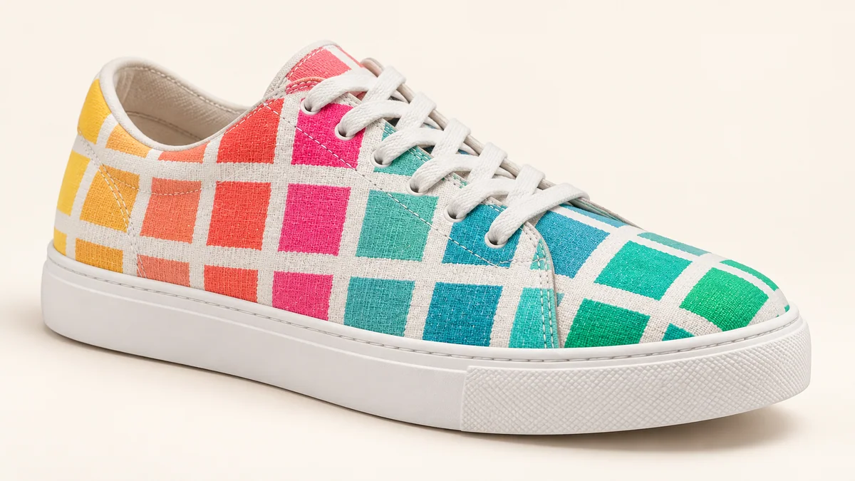 Geometric textile sneaker created from a style reference with GPT Image 2.5 Sunburst