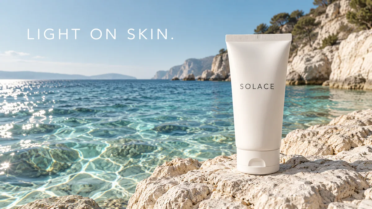 Solace sunscreen advertising concept generated by GPT Image 2.5 Sunburst