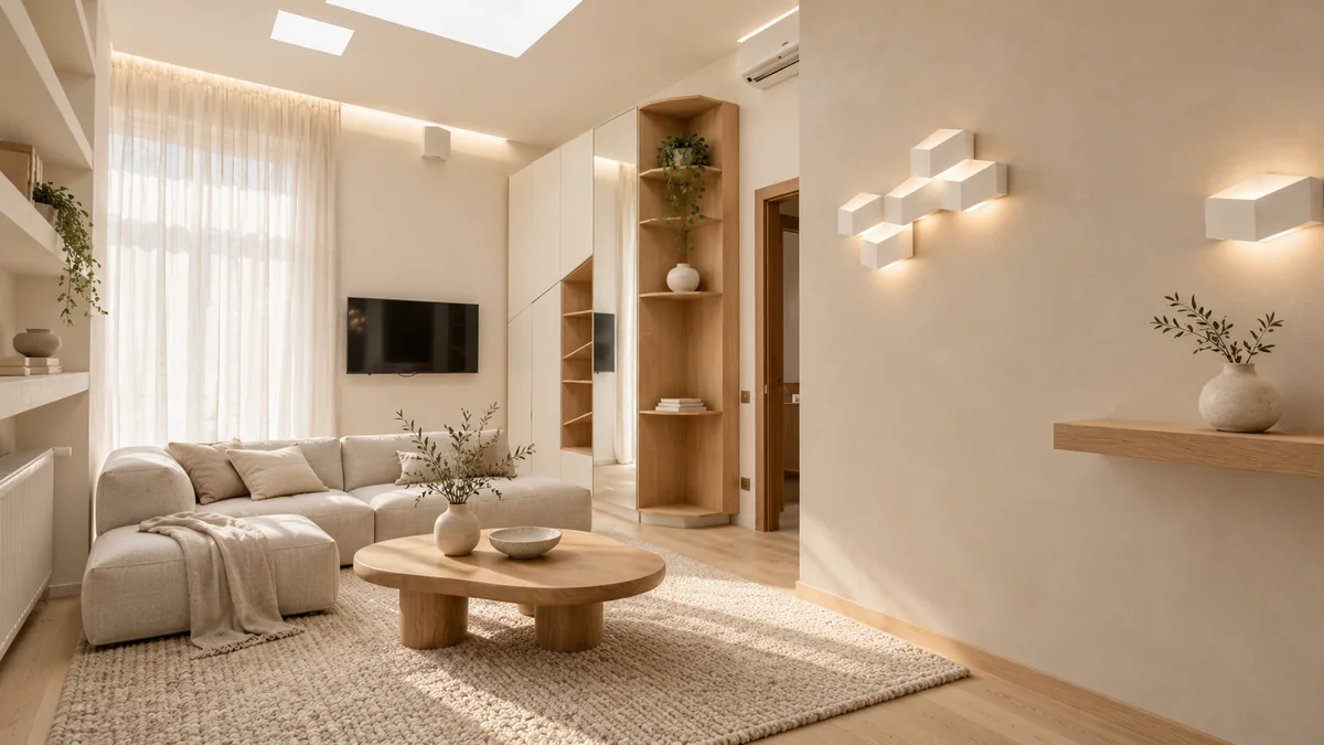 Warm Japandi living room redesigned with GPT Image 2.5 Sunburst